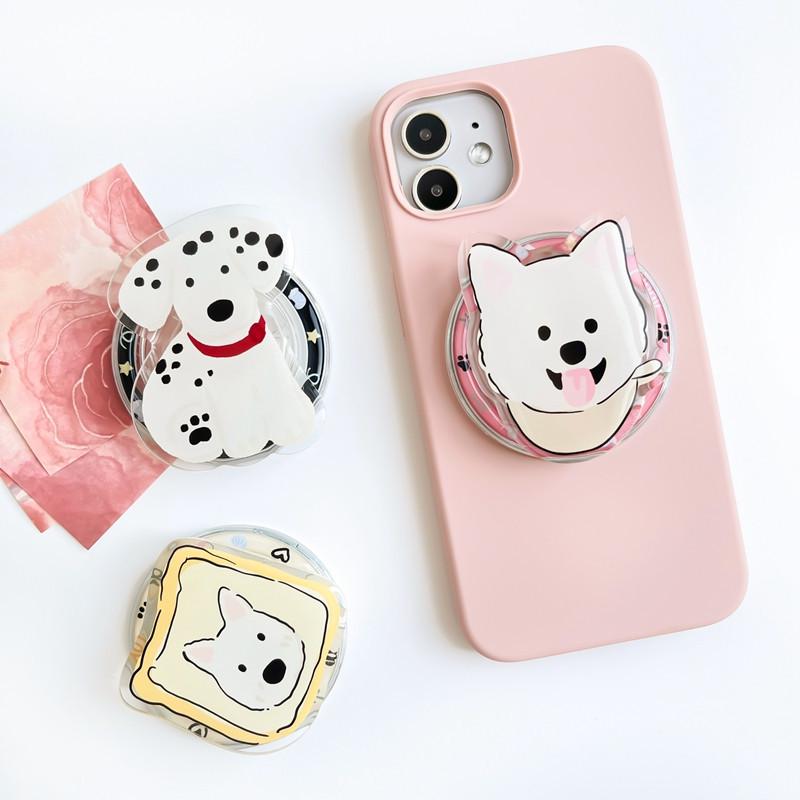 Adorable Cartoon Dog MagSafe Magnetic Silicone Phone Holder - Lazy Folding Telescopic Design