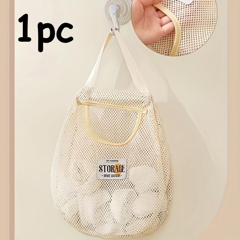 

5pcs/1pc Japanese Style Hanging Storage Bags for Socks & Underwear - Wall-Mounted Space, Large Capacity Beige Fabric Bags