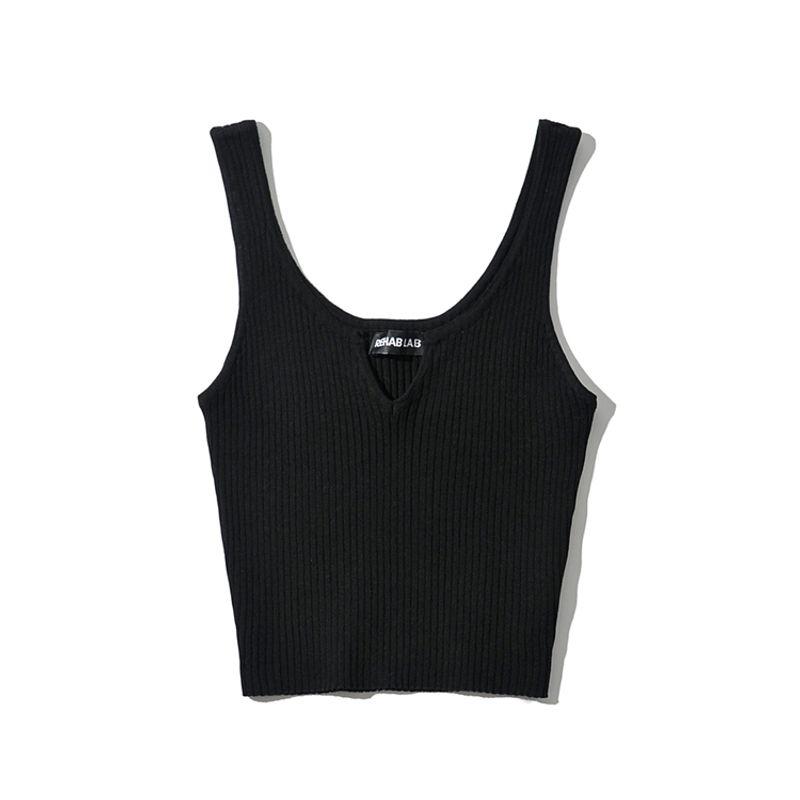 Za2025 Summer New Women clothes Sexy Stretch Slim fit Solid Small V-neck Sleeveless Short Navel Knit vest