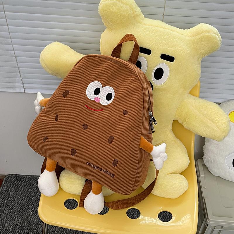 

Печенье Маленький школьный рюкзак для женщин Уродливо милый вельветовый Нишевый Мультяшный Плюшевый Милый Рюкзак Рюкзак для студенток