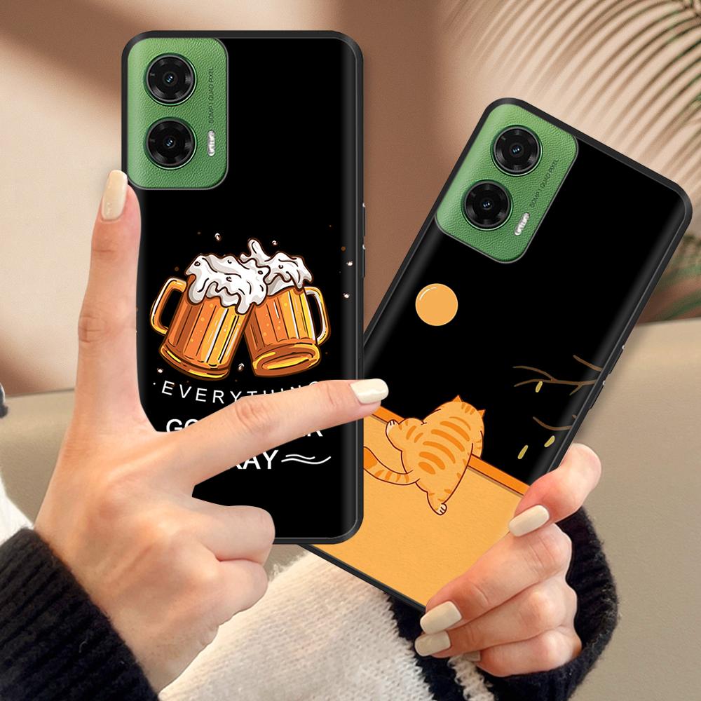 Für Motorola Moto G35 5G Hülle G 35 Niedlich Weiches Silikon Anti-Fall Hohe Qualität Schutzhülle für Moto G35 XT2433-5 MotoG35