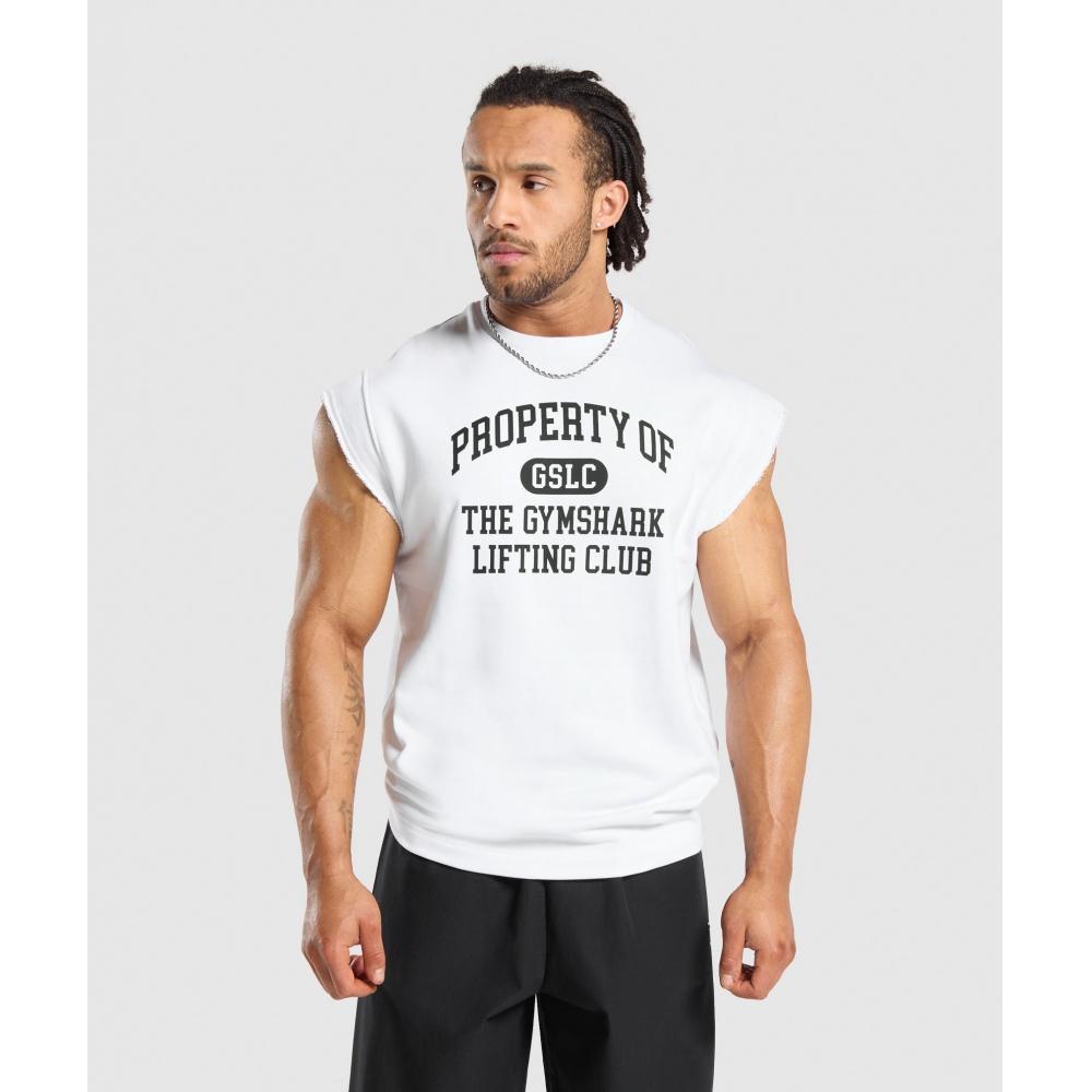 

GYMSHARK Graphic Cut Off Tank White null A5A9Q WB57 XS