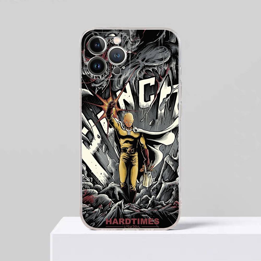 

Anime One-Punch Man Phone Case for iPhone 17 16 15 Plus 14 13 Mini 12 11 Pro Max Soft Shell Cover iPhone 14 pro