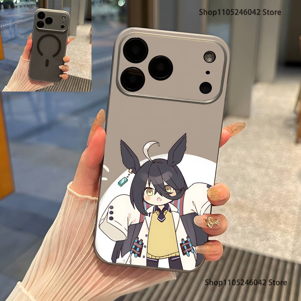 P-Pretty Anime D-Derby Cute Transparent gray Phone Case For iPhone 17,16,15,14,13,12,11,Pro,Max,Plus Magnetic Wireless Charging