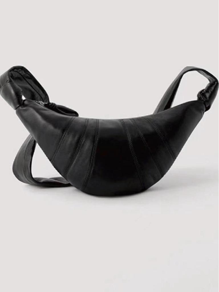Genuine Leather Sheepskin Croissant Bag: Light Luxury Small Crossbody Dumpling Bag for Men and Women