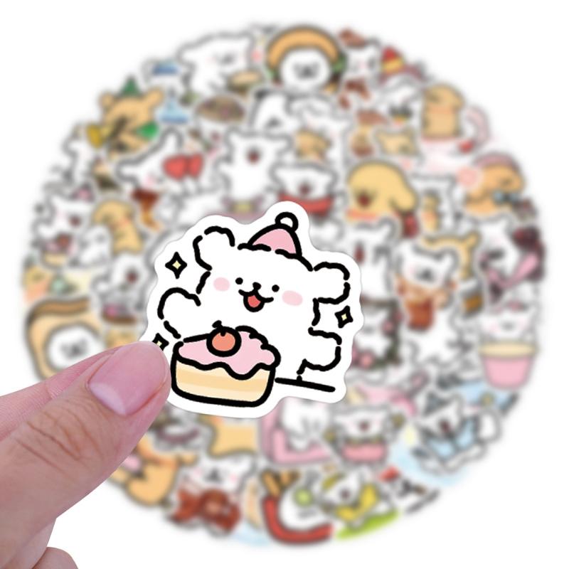 72 pcs Creative Adorable Line Art Kitten DIY Sticker Materials for Kids Perfect as Children's Holiday Gifts Durable