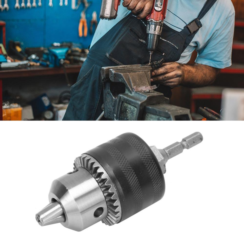 1/4" Hex Shank Keyed Drill Chuck 1/2-20UNF Mount Conversion Adapter Chuck For Fixing Drilling