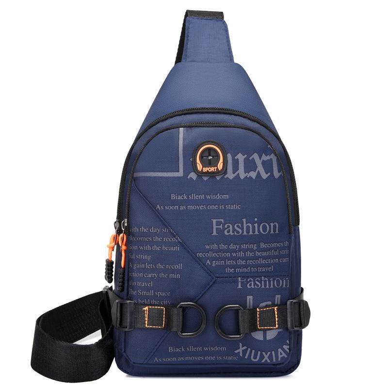 New breast bag trendy shoulder bag outdoor casual messenger bag waterproof and wear-resistant multi-functional Oxford cloth chest bag