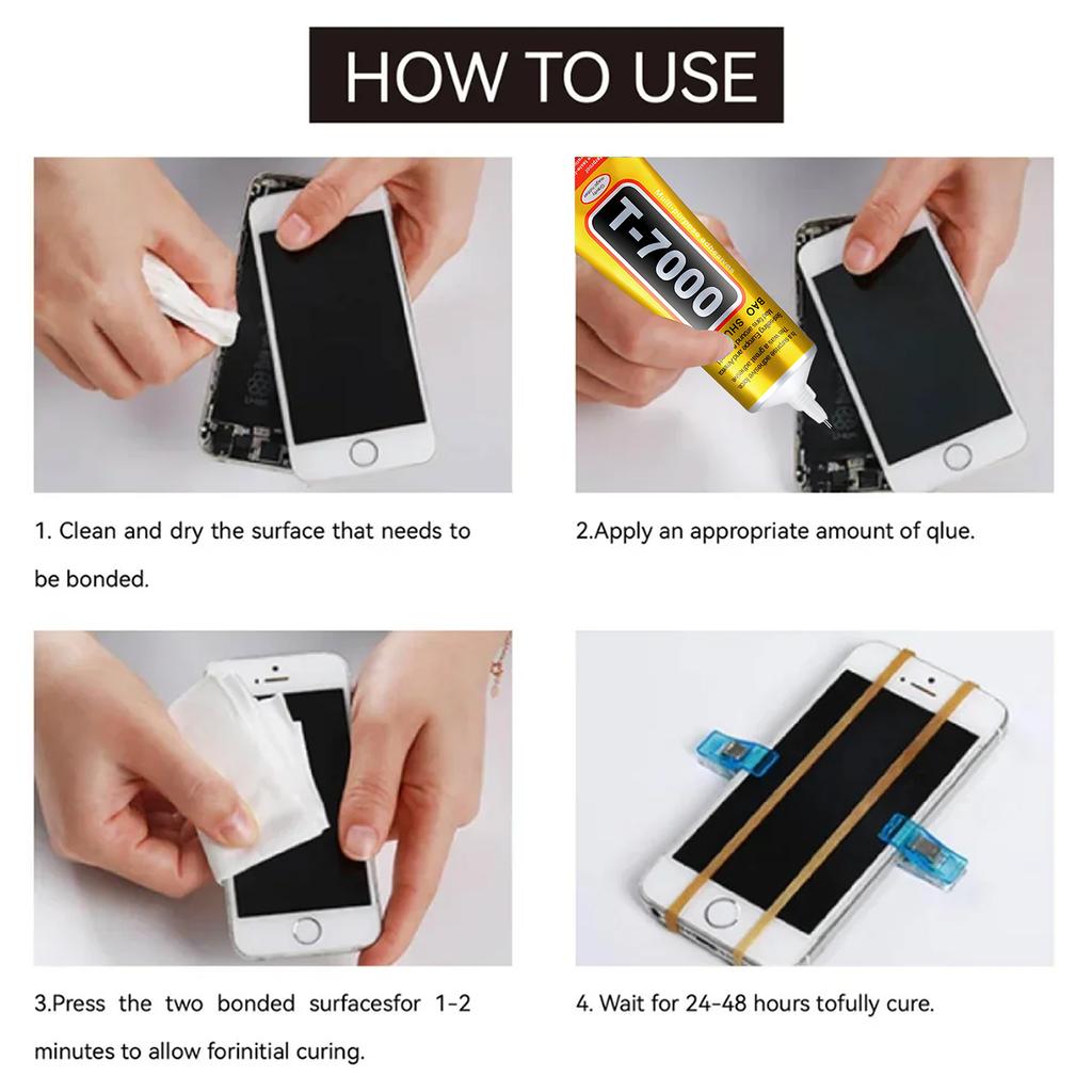 15ML 50ML 110ML B-7000 Clear Contact Phone Repair Adhesive Universal Glass Plastic DIY Glue T7000 with Precision Applicator Glue