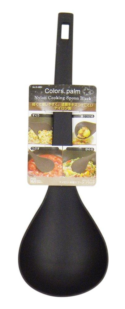Pearl Metal Colors Palm Nylon Cooking Made in Spoon, Black, Japan, G-4384 чёрный
