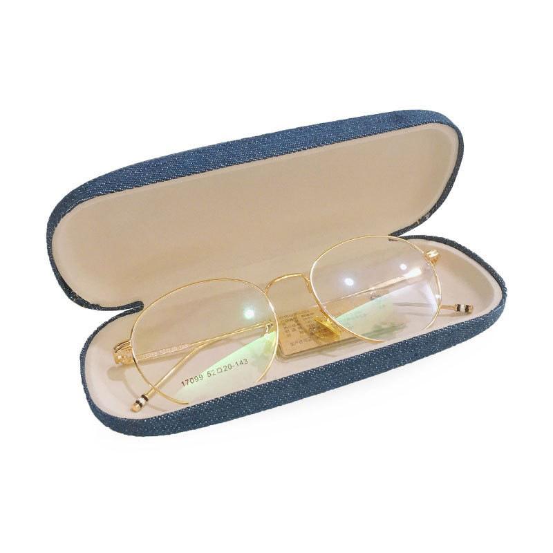 Fashion Denim Eye Glasses Hard Case Box Women Men Protector Reading Myopia Glasses Storage Box