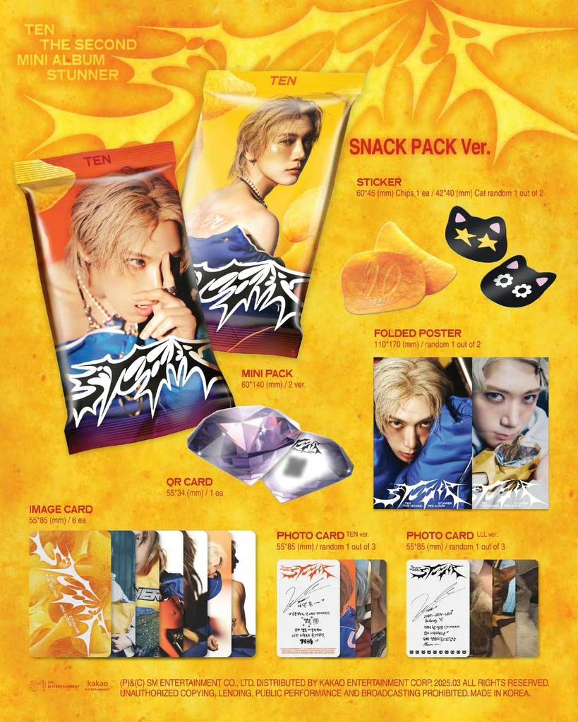 TEN - [STUNNER] 2nd Mini Album QR SNACK PACK Version
