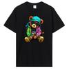 Teddy Bear Playing Badminton T-shirt Cotton Clothing Tops Graphics Kawaii Men Women Short Sleeve Print TShirt Tees