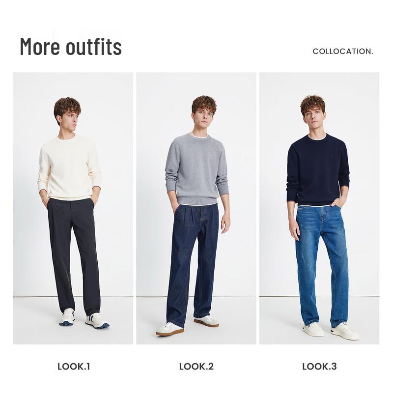 Navigare Men's 100% Cotton Round Neck Knit Sweater