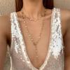 Bohemian Colourful Crystal Zircon Necklace for Women Shiny Rhinestone Y-Shaped Long Tassel Necklace Trendy Y2K Jewelry Gifts