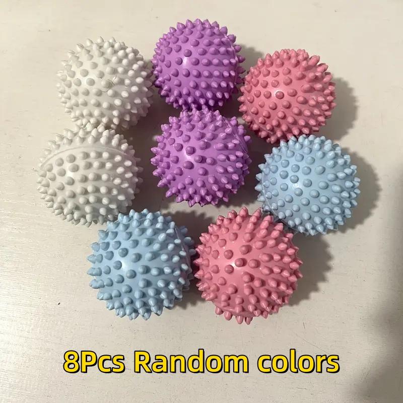 4/8/12 Peças Bolas Reutilizáveis para Lavanderia Limpeza Suave Remove Sujeira Cabelo Amacia Roupas Previne Emaranhamento Durável PVC Cores Misturadas