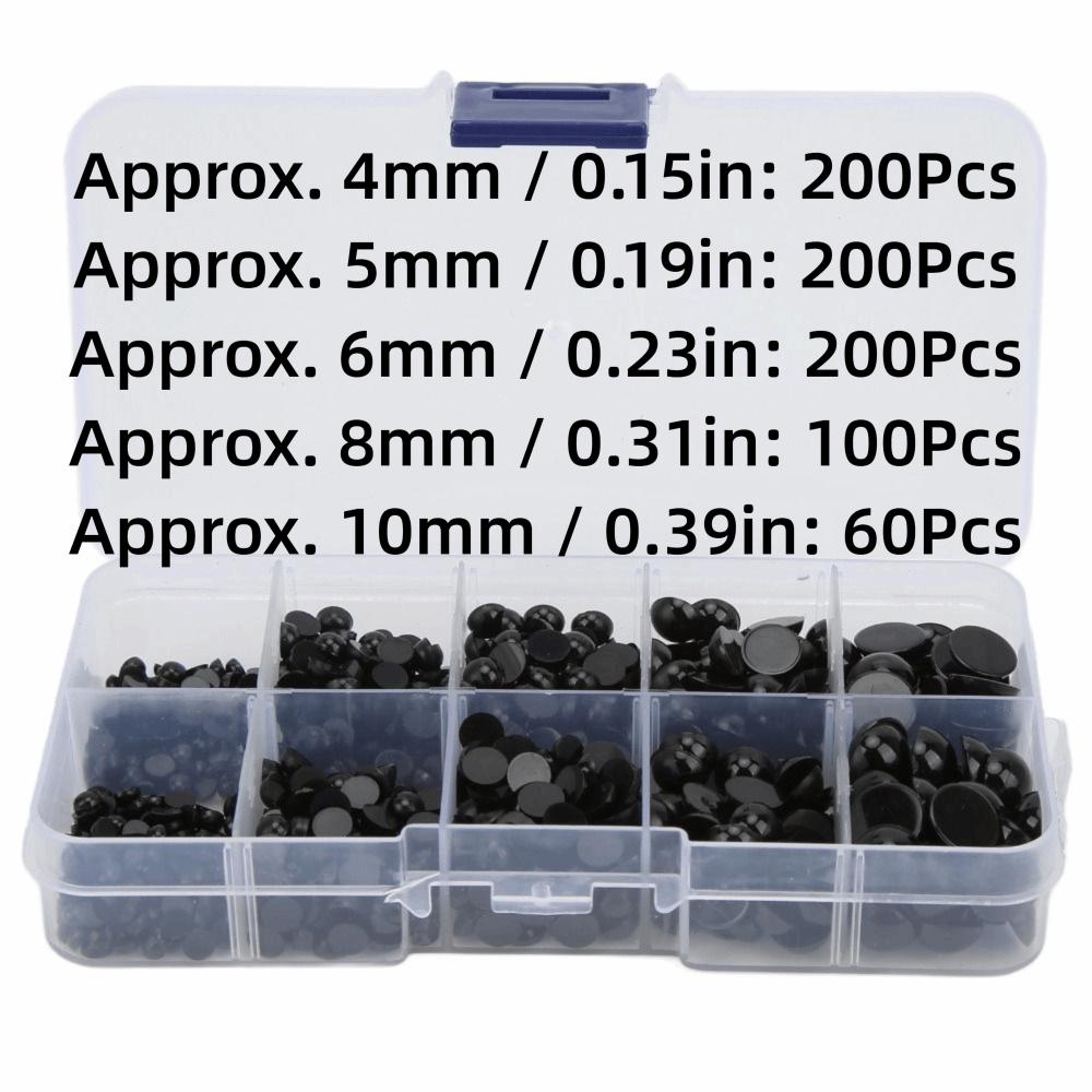 760pcs Plastic Toy Eyes Resin Flat Back Safety Eyes Doll Accessories Button Eyes  DIY Craft Making