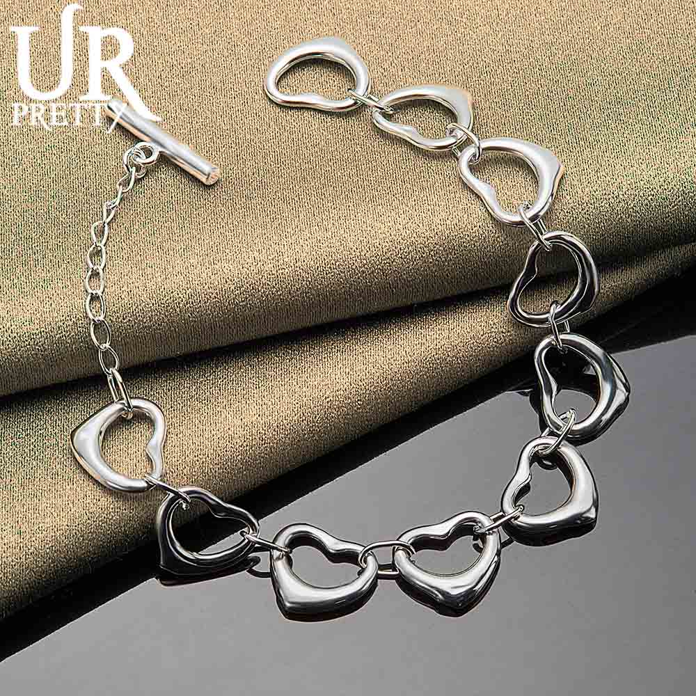 925 Sterling Silver Romantic Heart-shaped Bracelet Fashionable Wedding Jewelry