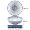JINMEILI Blue and White Melamine Ramen Soup Bowl