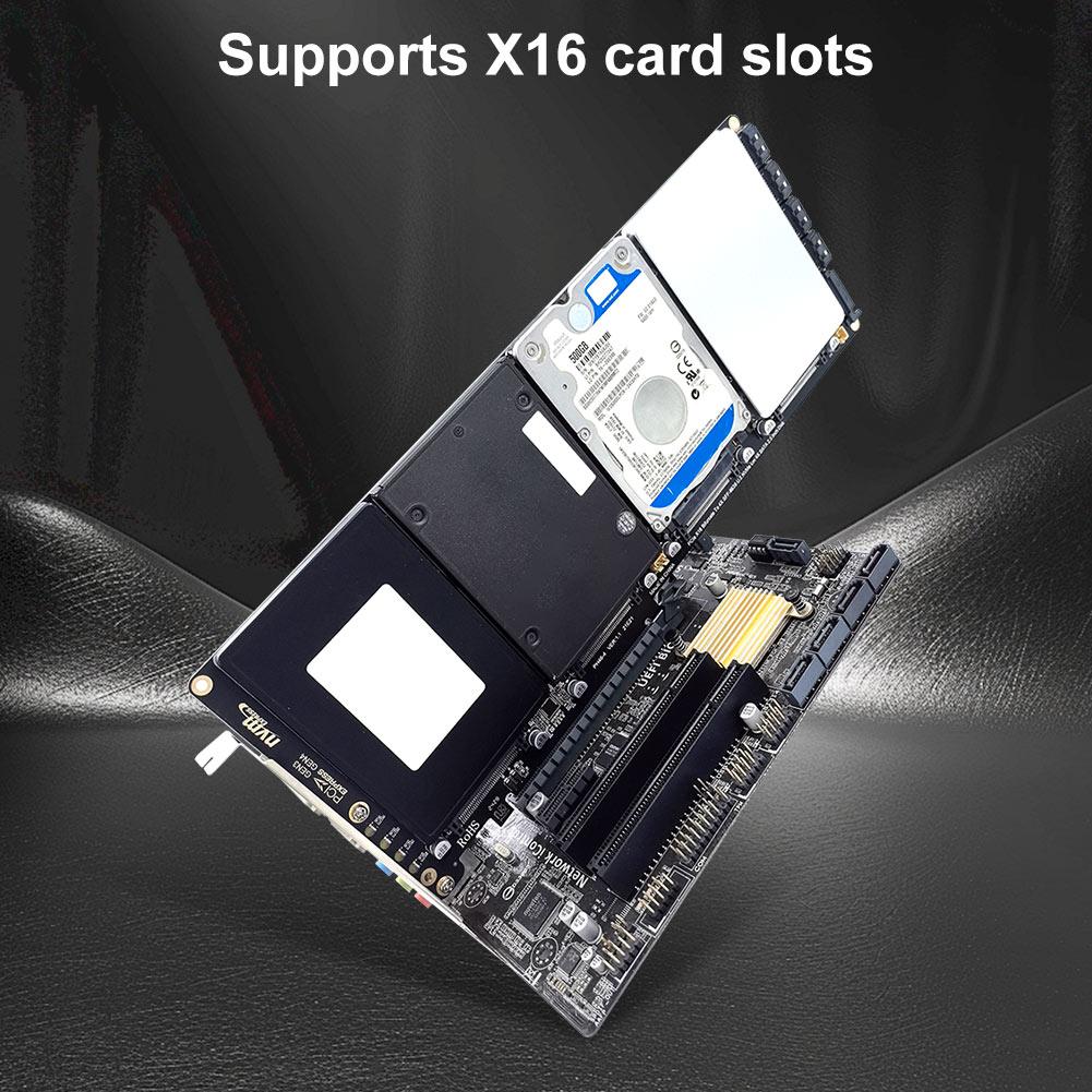 4-Port NVMe Interface PCIe X16 Conversion Card Motherboard Support PCIe X4x4x4x4 Bifurcation U.2 PCIe Adapter with LED Indicator