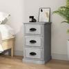 Bedside Table - Maison Exclusive - Concrete Grey - 3 Drawers - Engineered Wood 39x39x67 Cm