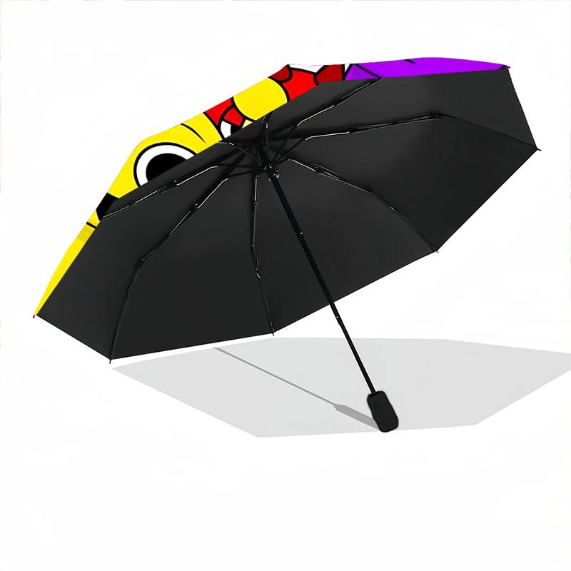 1pc Rainbow Creatures Auto Open/close Personality Umbrella, Portable Travel Umbrella, Everyday Use - Outdoor Accessory, Artistic Pattern, Compact Desi