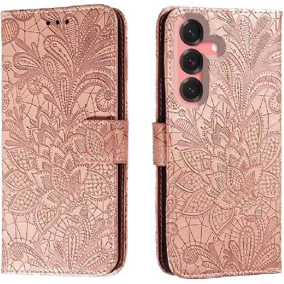 For Samsung Galaxy S25 / Galaxy S24 Embossing Wallet Case Kickstand Magnetic Flip Cover Credit Cards Slot with Stand for PU Leather Shockproof Flip