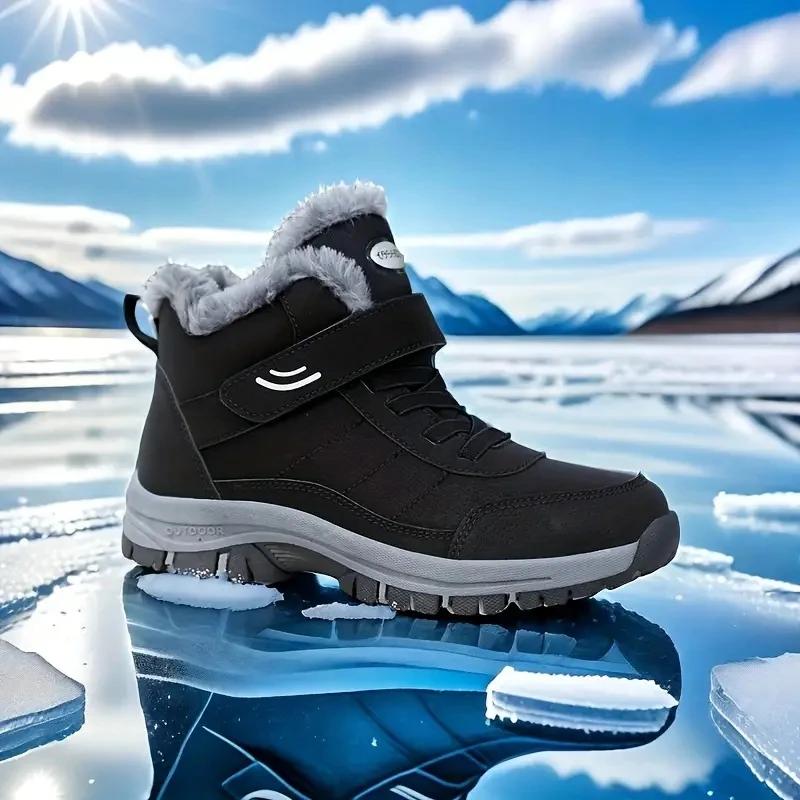 Men's Snow Boots Warm Casual Winter Sneakers Warm Plush Women Boots Outdoor Anti Slip Couple Hiking Boots Waterproof Work Shoes