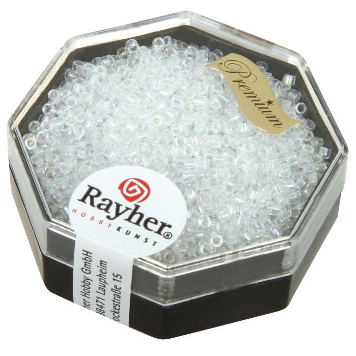 Perle Miyuki Delica - 1,6 mm - Rainbow transp. Aurore boréale - Miyuki Incolore
