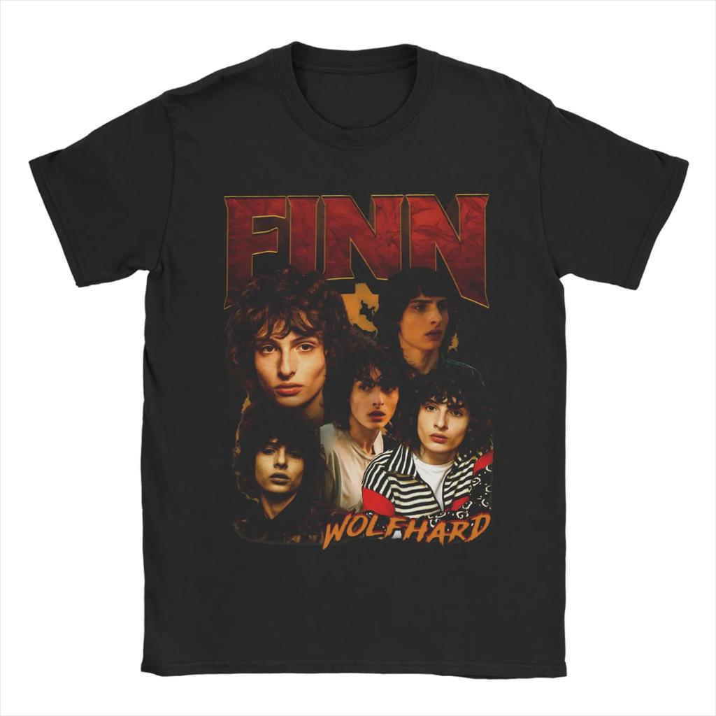 Finn Wolfhard Cotton T-Shirt For Men Summer Y2K Retro T Shirts Breathable Harajuku Tee Shirt Oversized Cheap Clothes