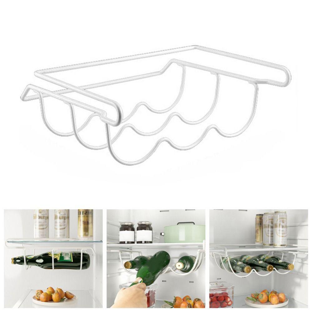 Креативний холодильник для винної вітрини Білий домашній холодильник для зберігання речей Економія місця Стійкі до іржі тримачі для пляшок вина Полиці