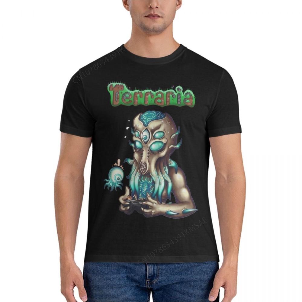 Men's Awesome Action T Shirt Terraria Cotton Tops Unique Short Sleeve Round Collar Tees Graphic