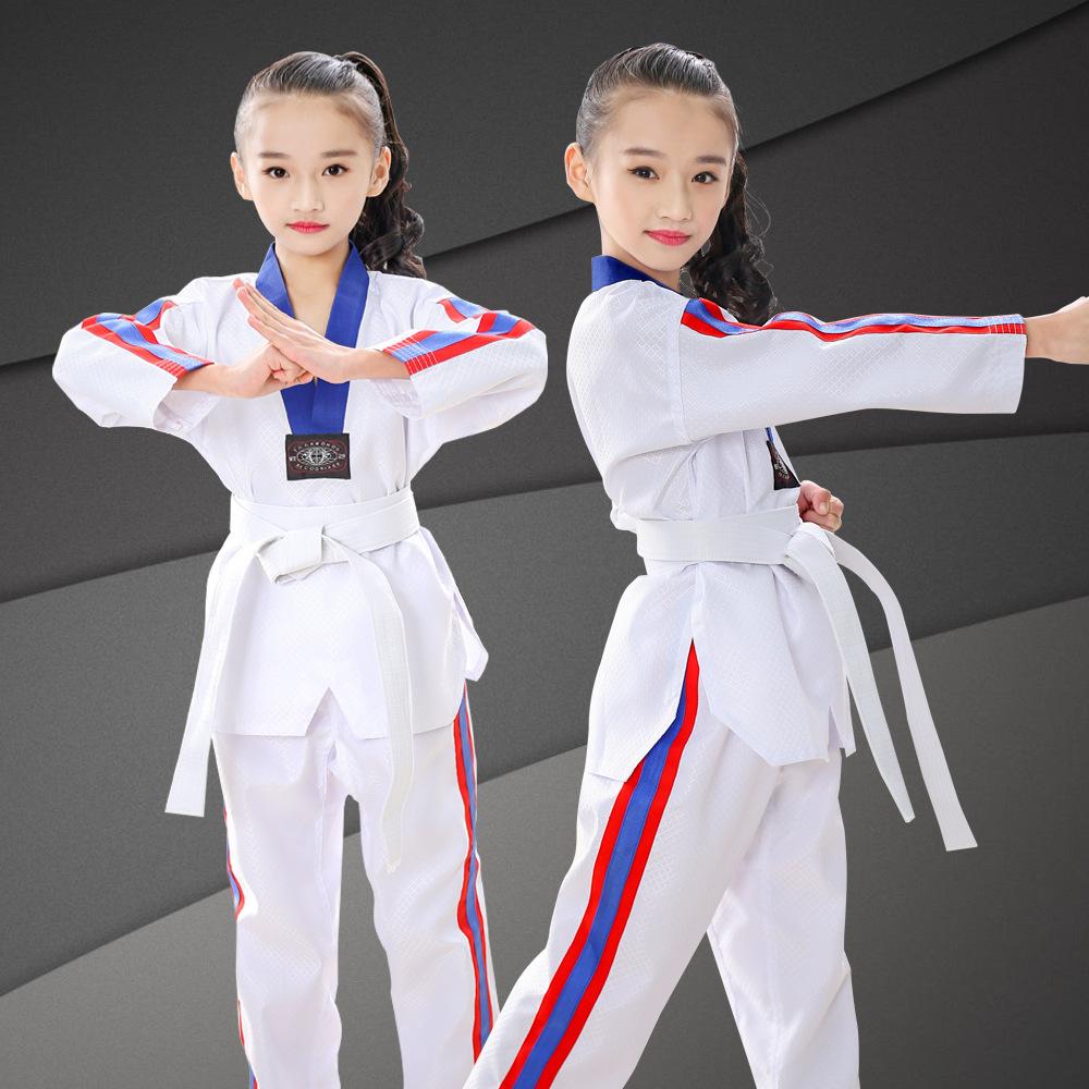 New Pattern Men's and Women's Taekwondo Clothing Long Sleeves Pure Cotton Taekwondo Clothing Training Clothing Wear-resistant