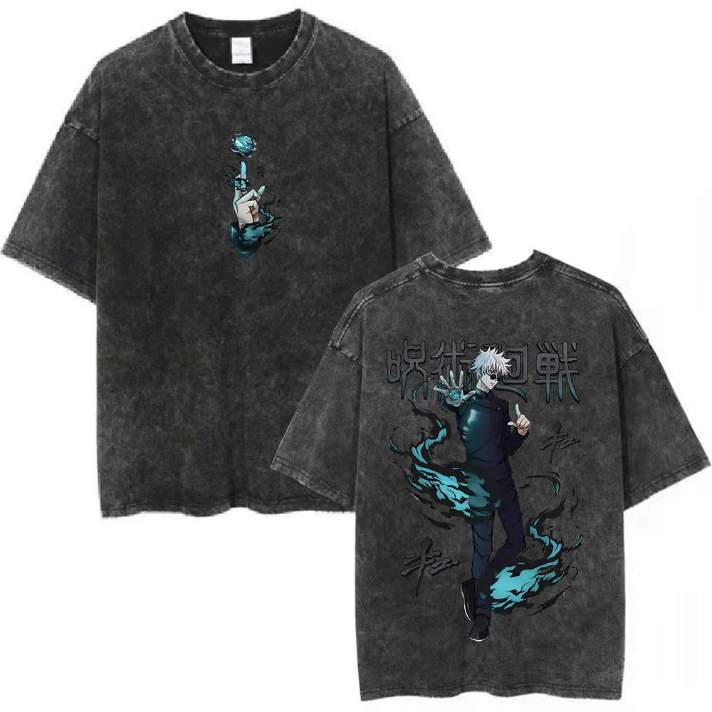 Anime Jujutsu Kaisen Vyprané tričko Fushiguro Toji Pro toho, kdo nechal vše za sebou Tričko Pánské Dámské Bavlněné Nadrozměrná trička