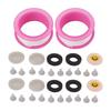 2 Set Silicone Shower Head Nozzles with Rubber Gasket Screen Flow Restrictor PTFE Tape Kit