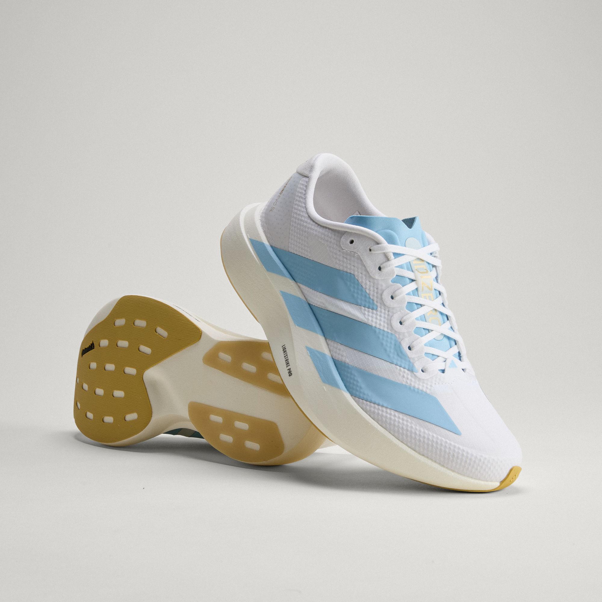 adidas Adizero Evo SL White Clear Blue (Women s) 38.5