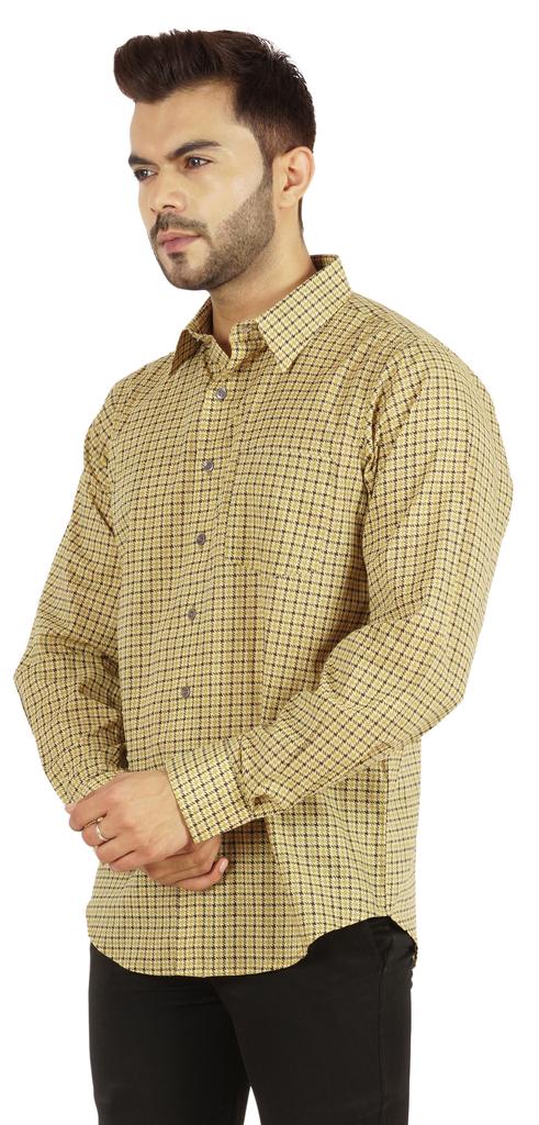 Bestman Printed Shirt For Mens Full Sleeves With Cuff Slub Cotton Shirt Office