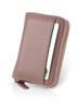 LASIEM Card Case Genuine Leather Cowhide Women's Men's Bellows Magnetic Skimming Prevention Zipper Card Holder Credit Card (Gold Zipper/Classic Rose)