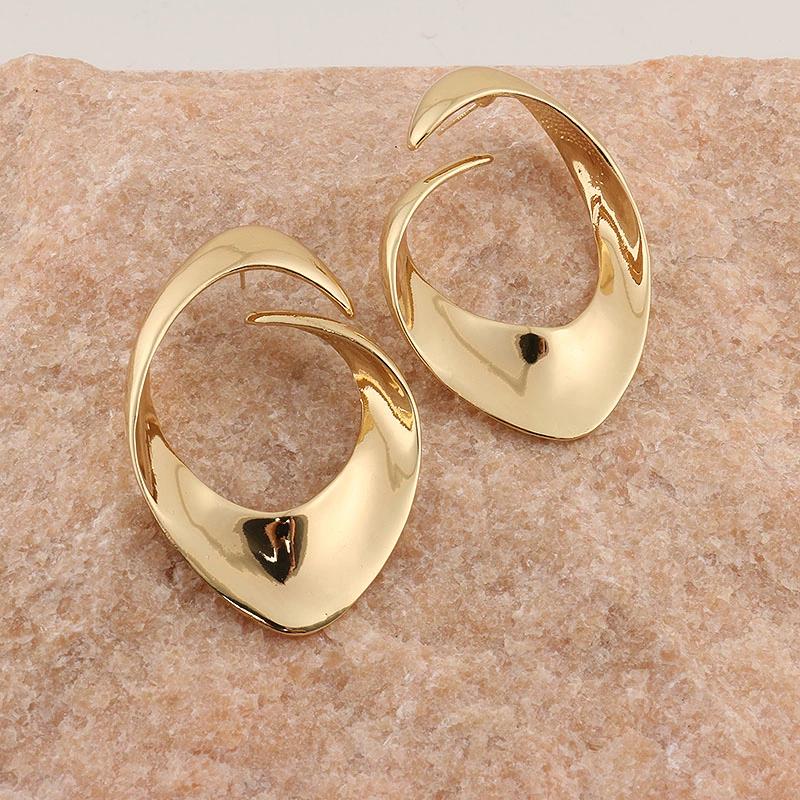 

Exaggerated geometric large earrings women s niche high sense irregular twisted line earrings stud earrings золотой