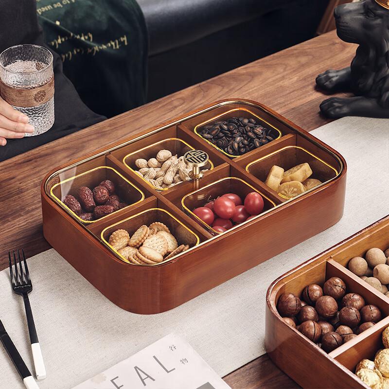Naijiang New Chinese Style Solid Wood Covered Snack Tray