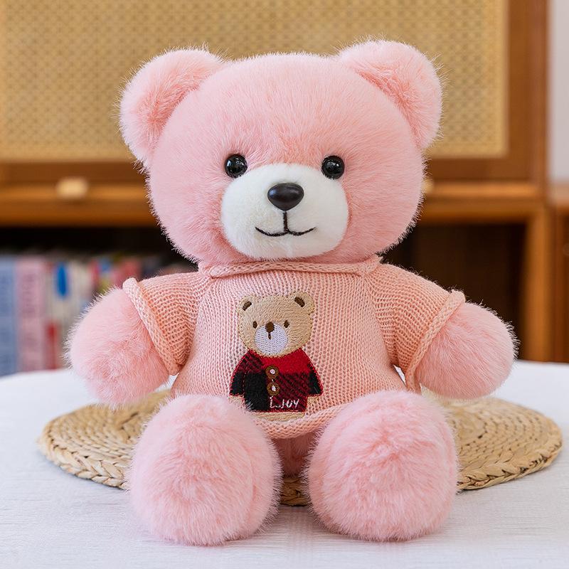 

Новый милый свитер медведь плюшевая игрушка медведь кукла кукла девочка плюшевая подушка-игрушка плюшевый мишка 3OcmO.22kg розовый