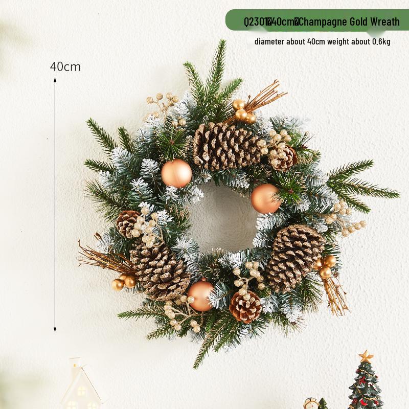 Creative Christmas Door & Window Wreath - Rattan Wall Hanging Ornament for Holiday Decor