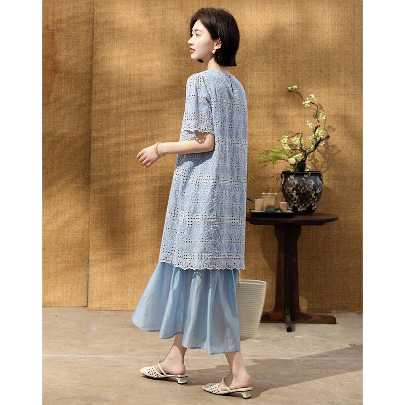 Demana Embroidered A-line Cotton Summer Dress