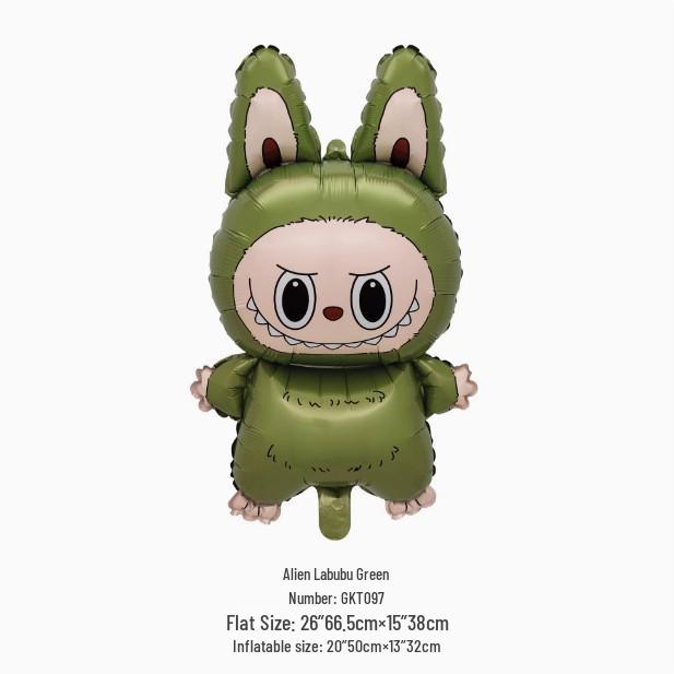 Adorable Cartoon Labubu Winter Birthday Foil Balloon for Kids' Party Decoration