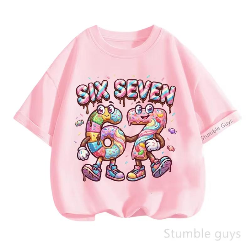 Kids Candy Donut SIX SEVEN Number 67 Graphic TShirt Soft Cotton Wear for Boys  Girlsdf0086