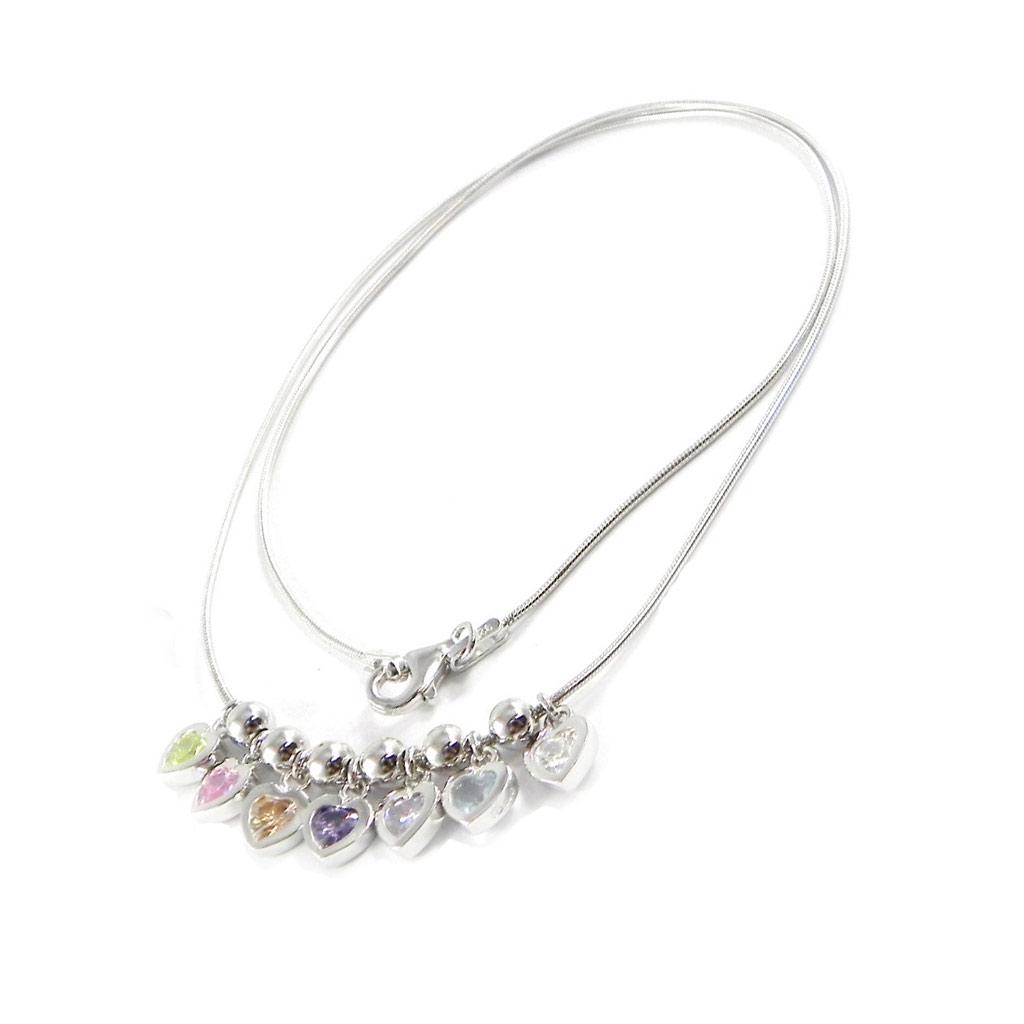 Les Trésors De Lily [D4589] - Collier Argent 'Fairy Love' multicolore argenté (rhodié) - 40x10 mm