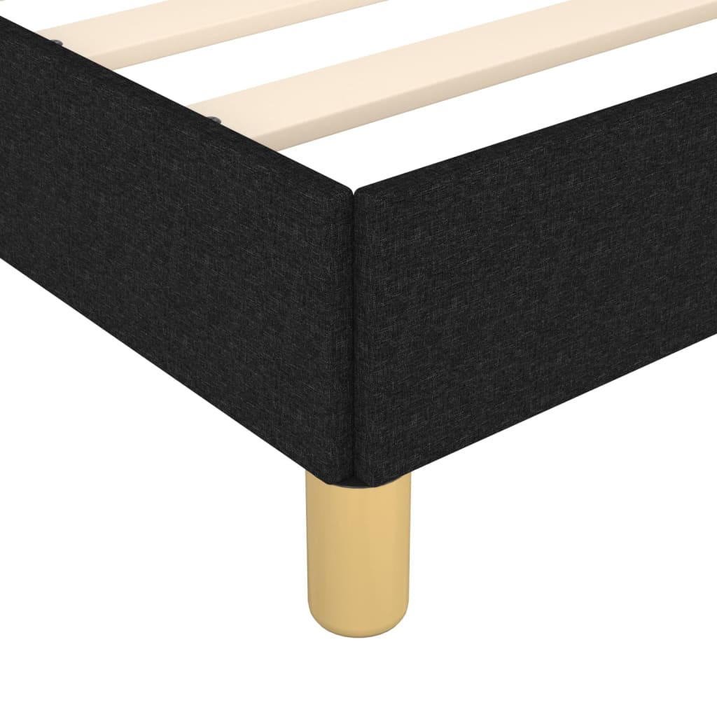 Vidaxl Bed Frame Without Mattress, Black, 140X190 Cm, Upholstered