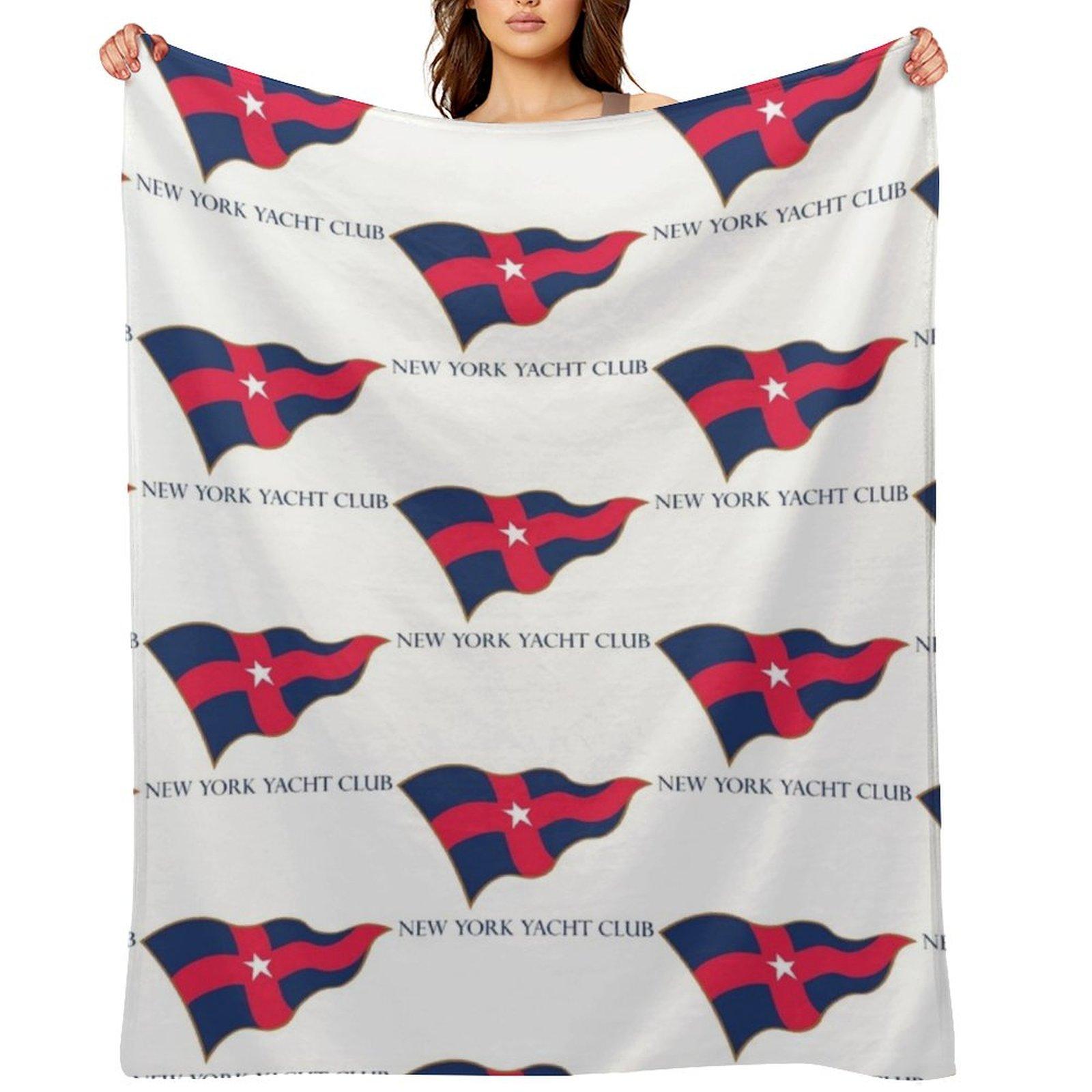 New York Yacht Club (8) Throw Blanket Furry Luxury Designer Cute Plaid Bed Blankets 30x40in