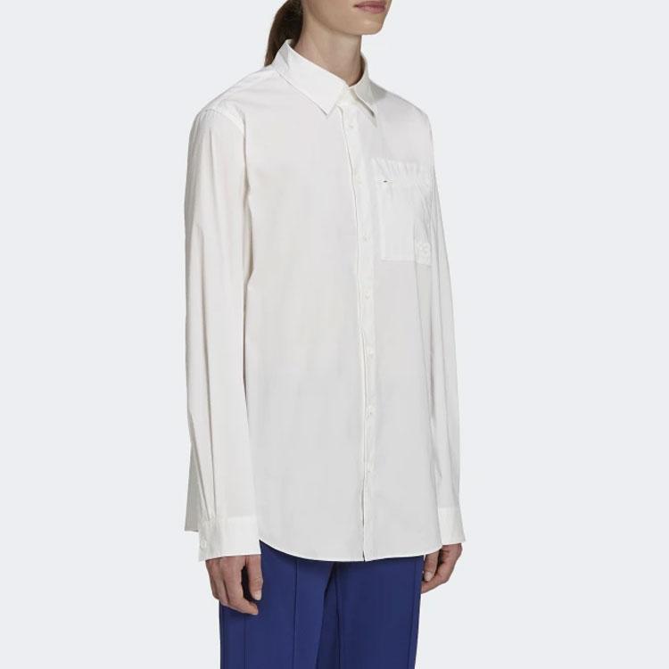 Y-3 FW21 Solid Color Zip Pocket Long Sleeve Shirt Women shirts White HB1696