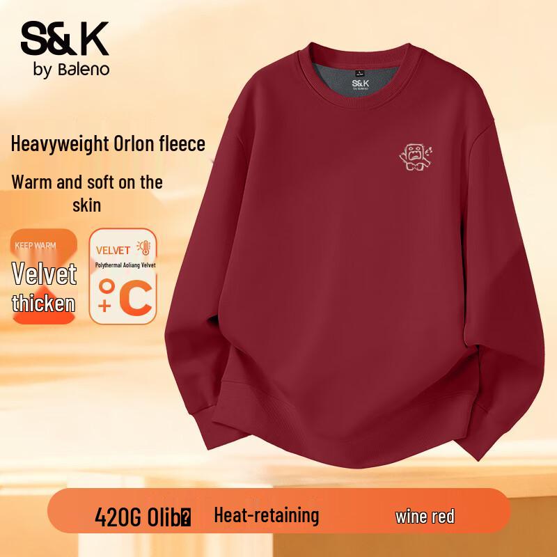 

Baleno S&K Men s Fleece-Lined Round Neck Sweatshirt XL